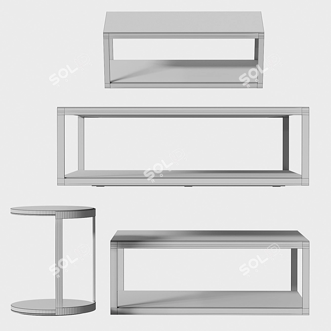 Alisee Molteni Coffee Tables Set 3D model image 5