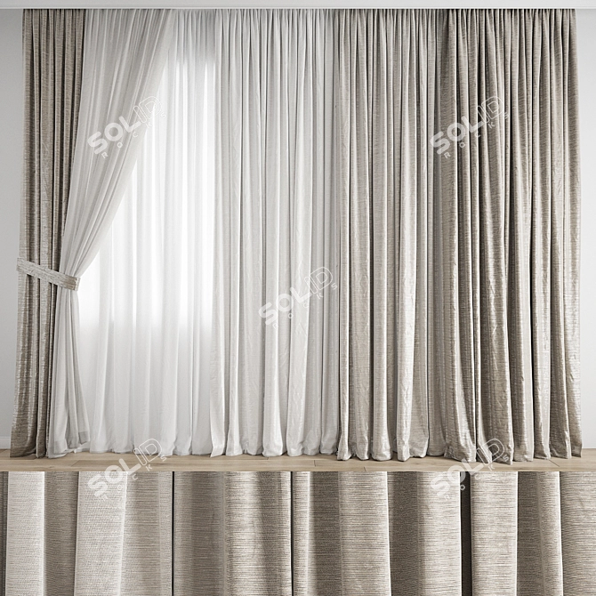 Polygonal Curtain Model Set 3D model image 1