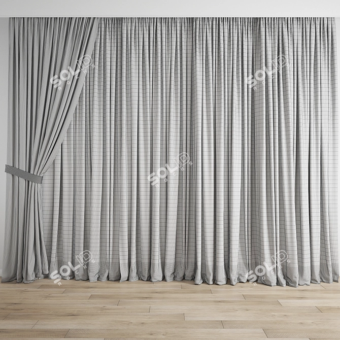 Polygonal Curtain Model Set 3D model image 2