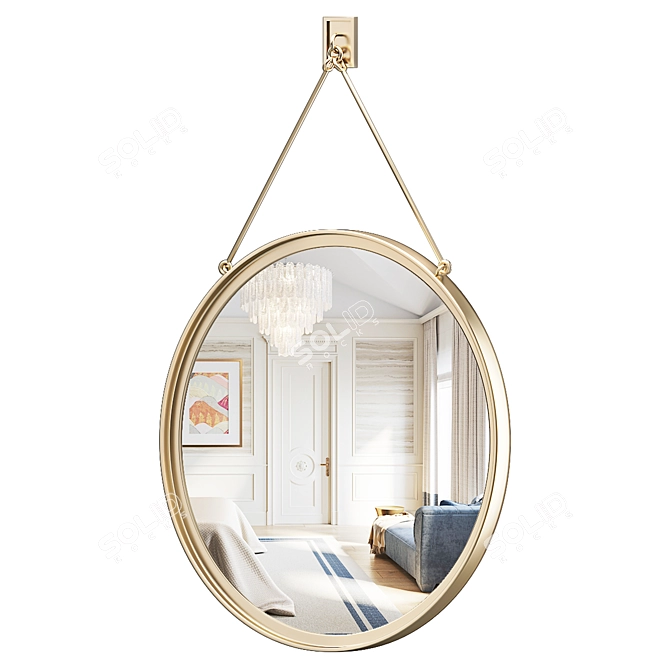 Round Wall Mounted Bathroom Mirror 3D model image 1