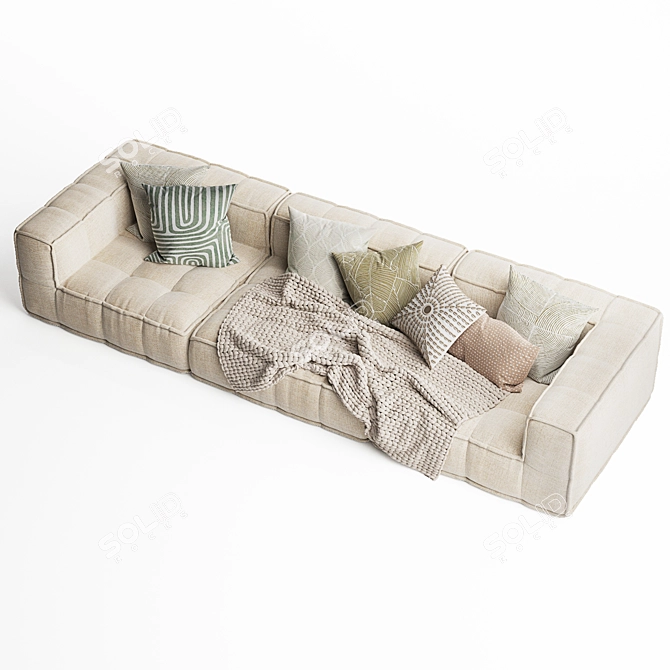 Natural Uniqwa Denver Sofa 3D model image 3