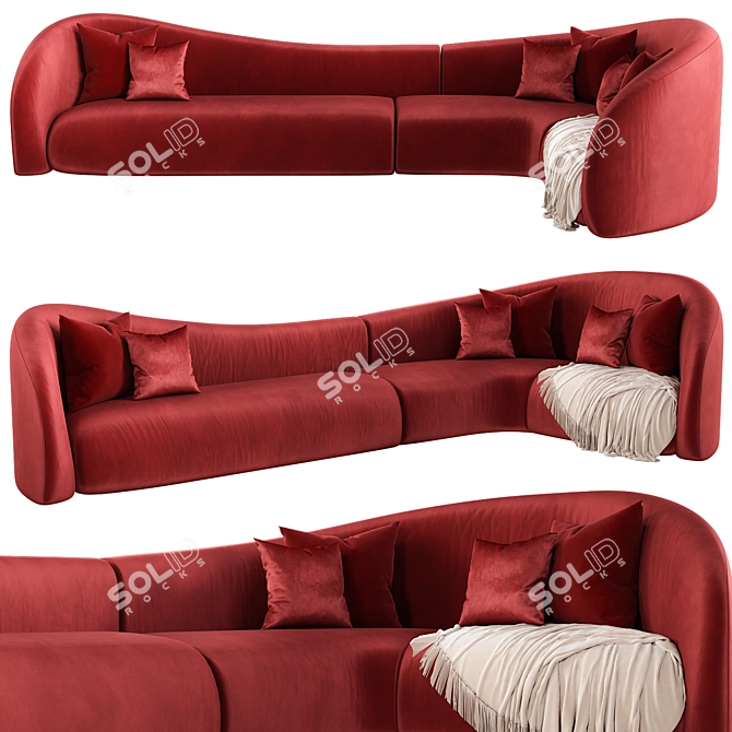 Sleek Moon Sofa Elegant Design 3D model image 1