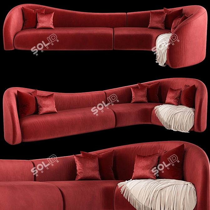 Sleek Moon Sofa Elegant Design 3D model image 2