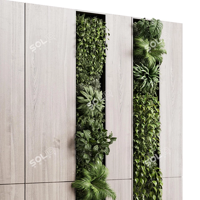 Wooden Framed Vertical Garden Cabinet 3D model image 3