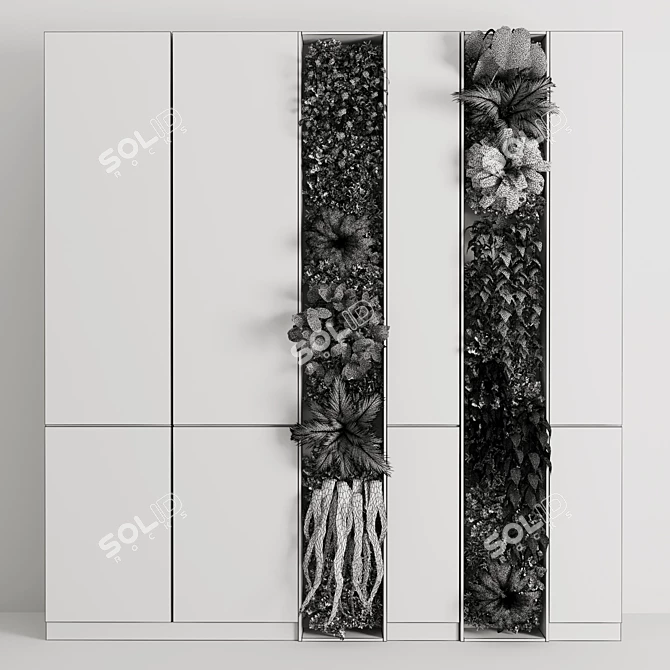 Wooden Framed Vertical Garden Cabinet 3D model image 5