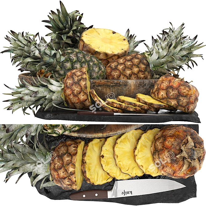 Tropical Pineapple Bowl Display  3D model image 1
