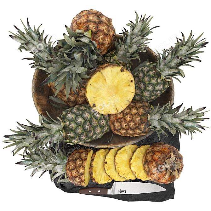 Tropical Pineapple Bowl Display  3D model image 3