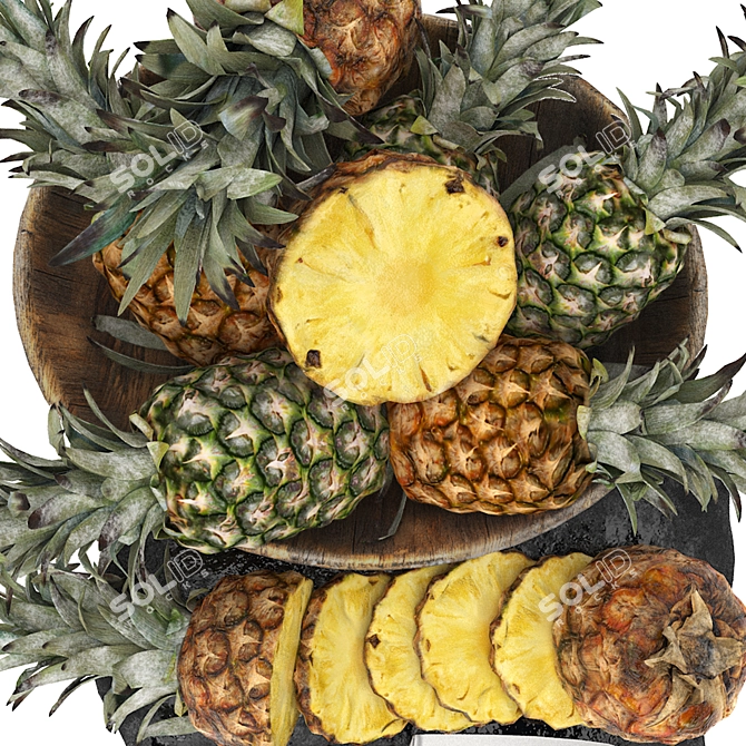 Tropical Pineapple Bowl Display  3D model image 6