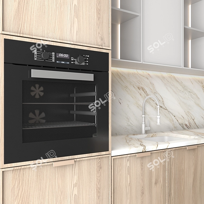 Neoclassic 61 Corner Kitchen Set 3D model image 3