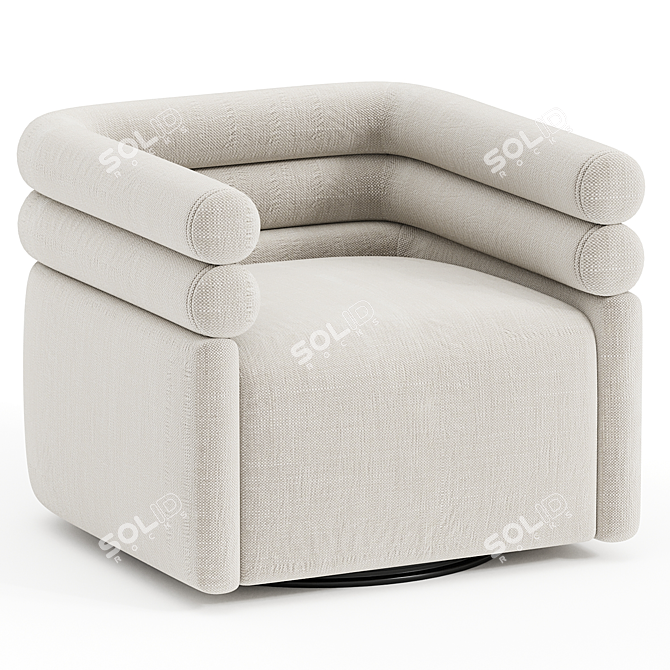 Hampton Cream Swivel Chair: Evie 3D model image 1