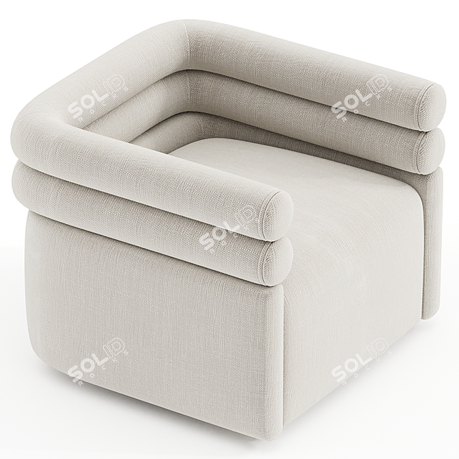 Hampton Cream Swivel Chair: Evie 3D model image 2