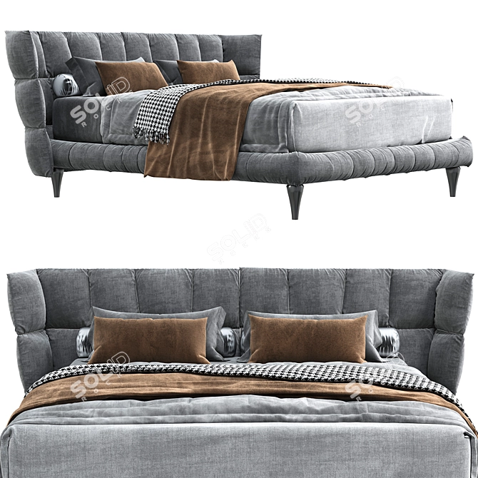 Natural Husk Bed by B&B Italy 3D model image 1