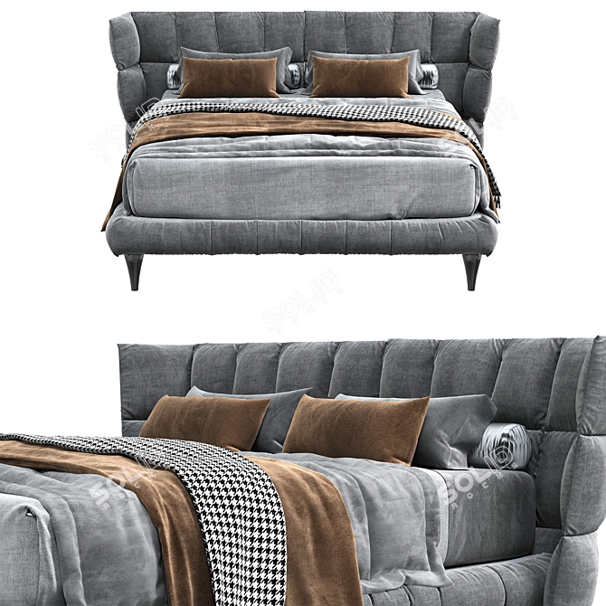 Natural Husk Bed by B&B Italy 3D model image 2