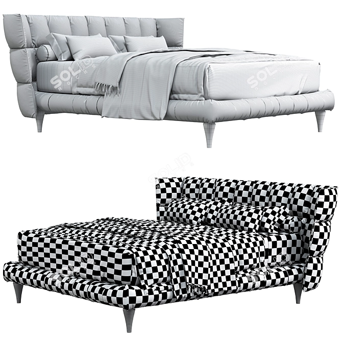 Natural Husk Bed by B&B Italy 3D model image 3