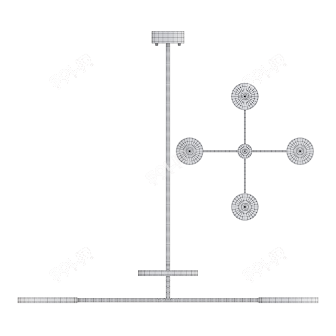 Modern Disc Chandelier Light Fixture 3D model image 3