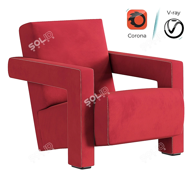 Modern Utrecht Armchair by Cassina 3D model image 1