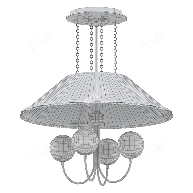 Vintage Glass Chandelier Illuminate 3D model image 2