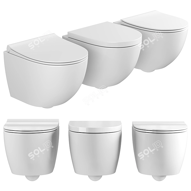 VitrA Sento Compact Wall HungUIScrollView Toilet 3D model image 1