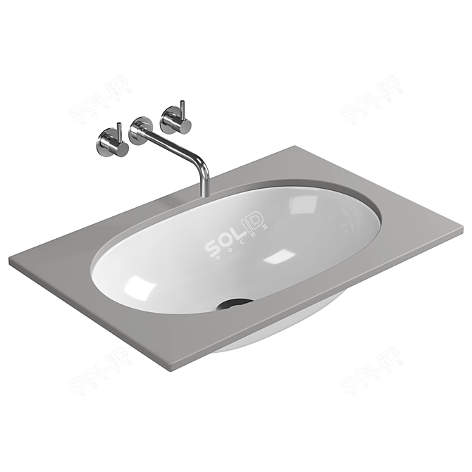 Villeroy & Boch Rectangular Undercounter Basin 3D model image 2