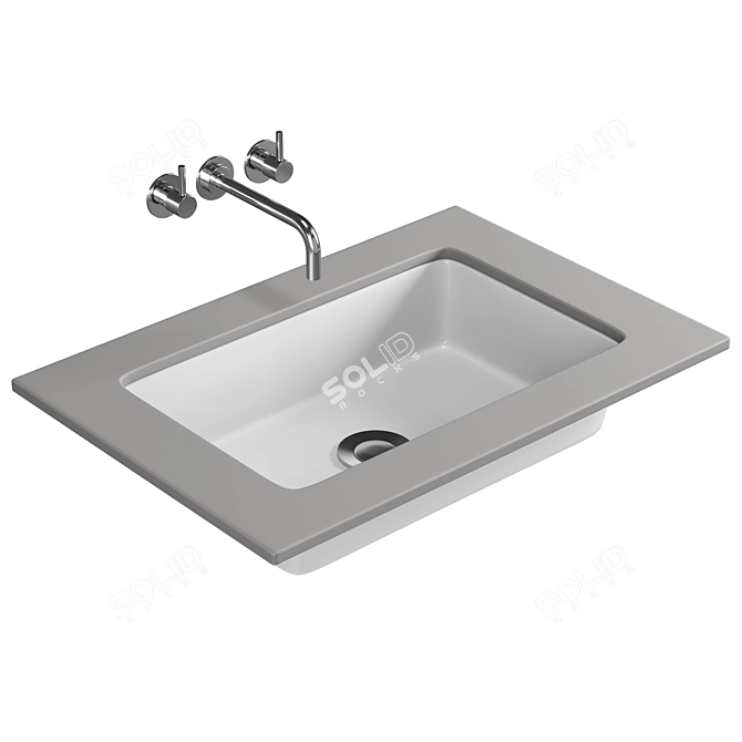 Villeroy & Boch Rectangular Undercounter Basin 3D model image 3