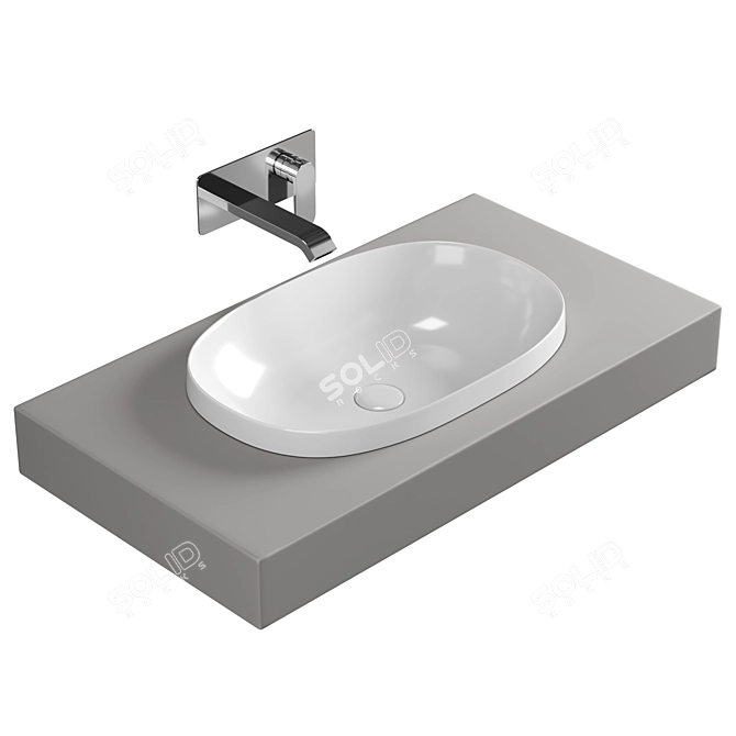 VitrA Oval Inset Bowl Joy 3D model image 2