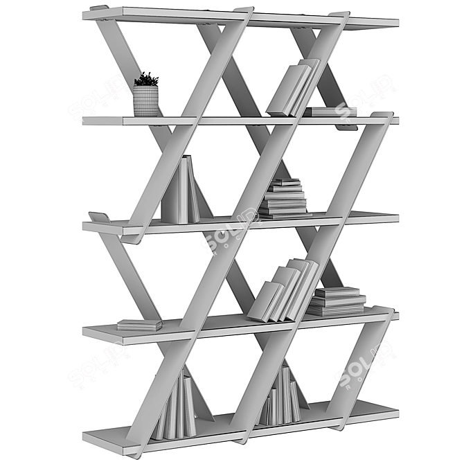 Modern 5-Shelf Storage Unit [1800x1400x410] 3D model image 5