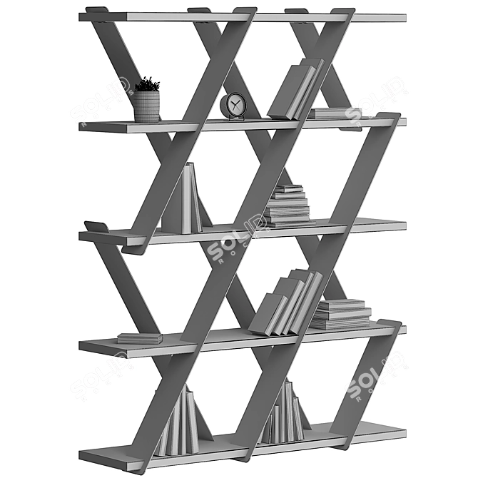 Modern 5-Shelf Storage Unit [1800x1400x410] 3D model image 9