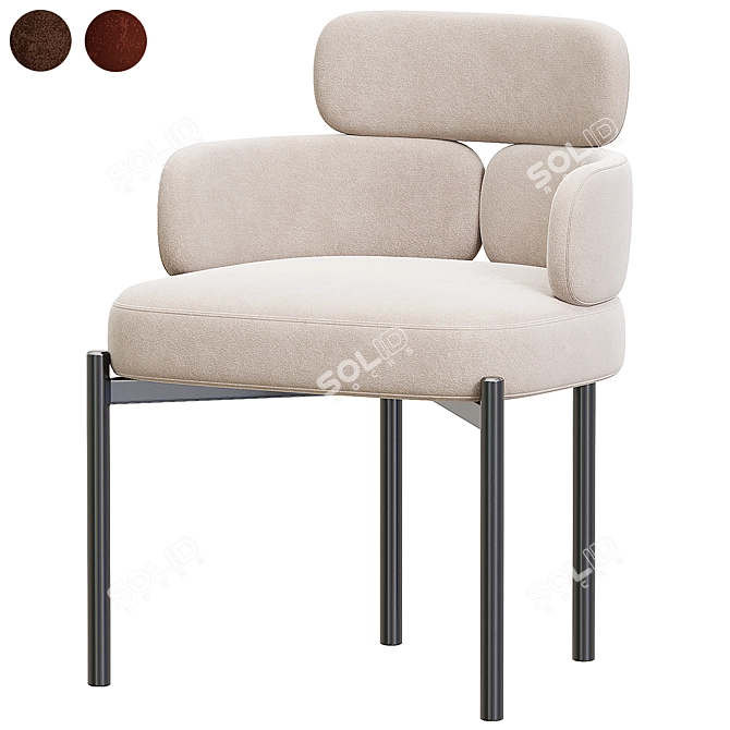 Luxurious Velvet Armchair Meridiani 3D model image 1