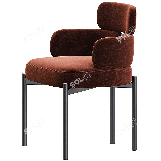 Luxurious Velvet Armchair Meridiani 3D model image 2