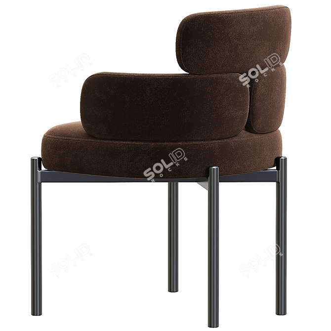 Luxurious Velvet Armchair Meridiani 3D model image 4