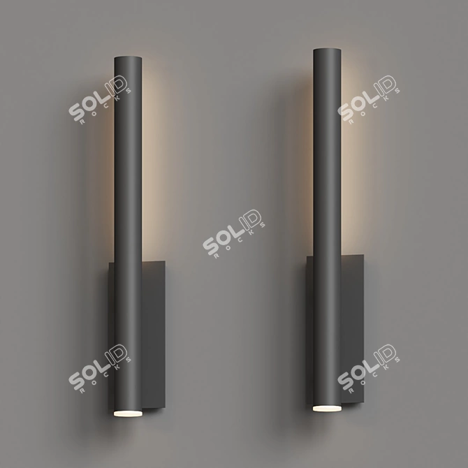 Sleek Flue LED Wall Sconce 3D model image 2