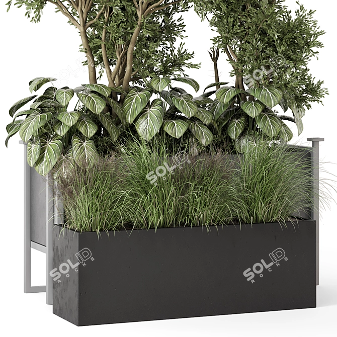 Metal Pot Plant Set 939 3D model image 2