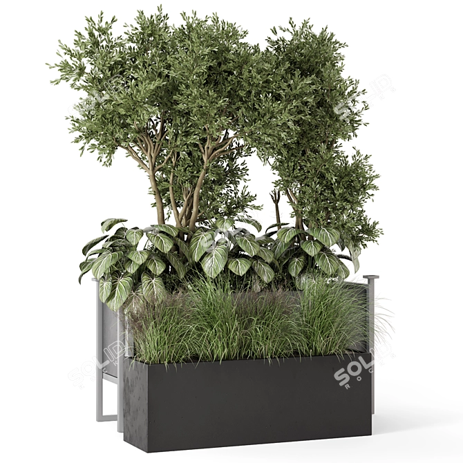 Metal Pot Plant Set 939 3D model image 5