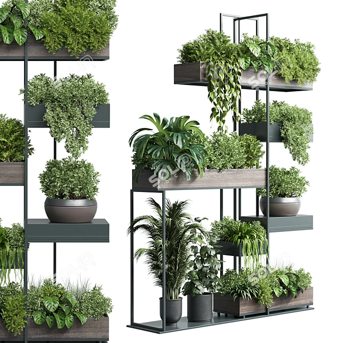 Metal Shelf Plant Display Stand 3D model image 1