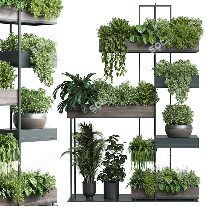 Metal Shelf Plant Display Stand 3D model image 2