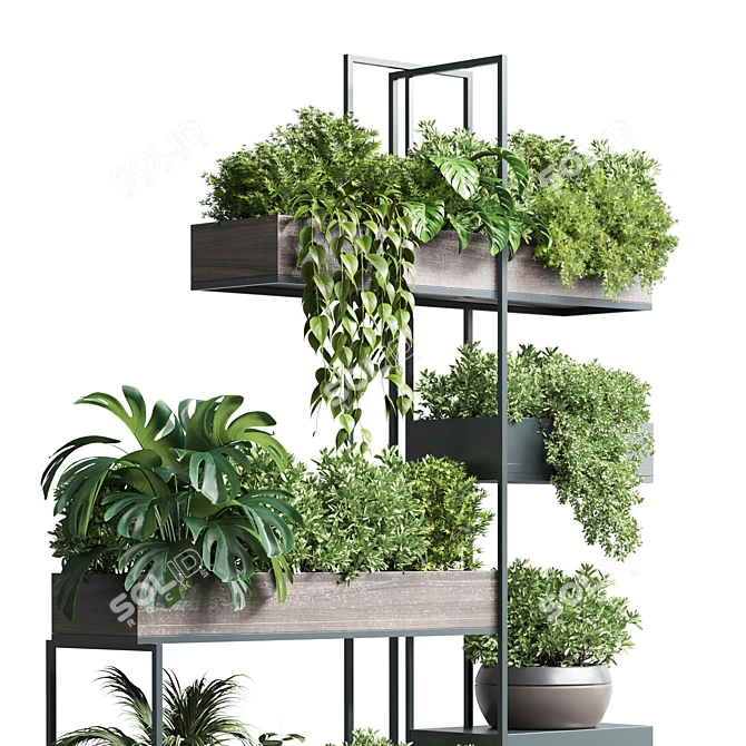 Metal Shelf Plant Display Stand 3D model image 3