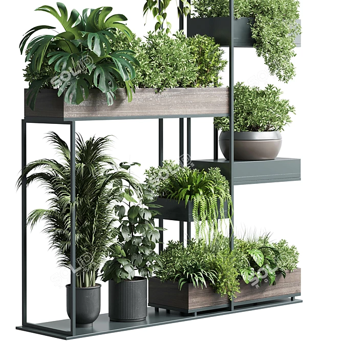 Metal Shelf Plant Display Stand 3D model image 4