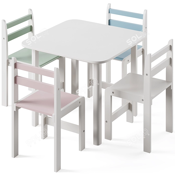 Title: Bo Peep White Toddler Set 3D model image 2