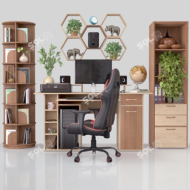 Sleek Office Objects Set002 3D model image 1