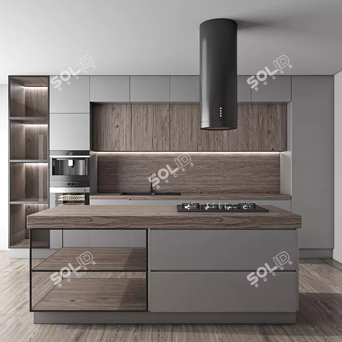 Kitchen Set with High Poly Count 3D model image 1