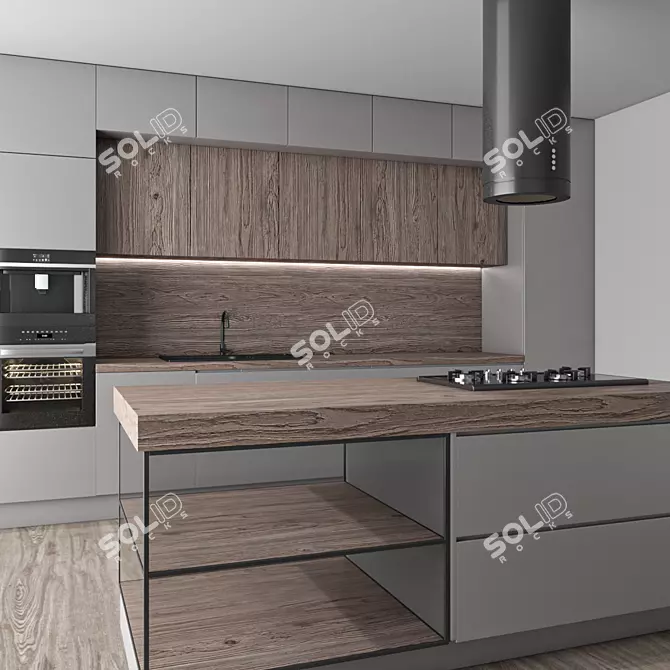 Kitchen Set with High Poly Count 3D model image 2