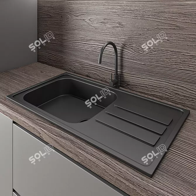 Kitchen Set with High Poly Count 3D model image 3