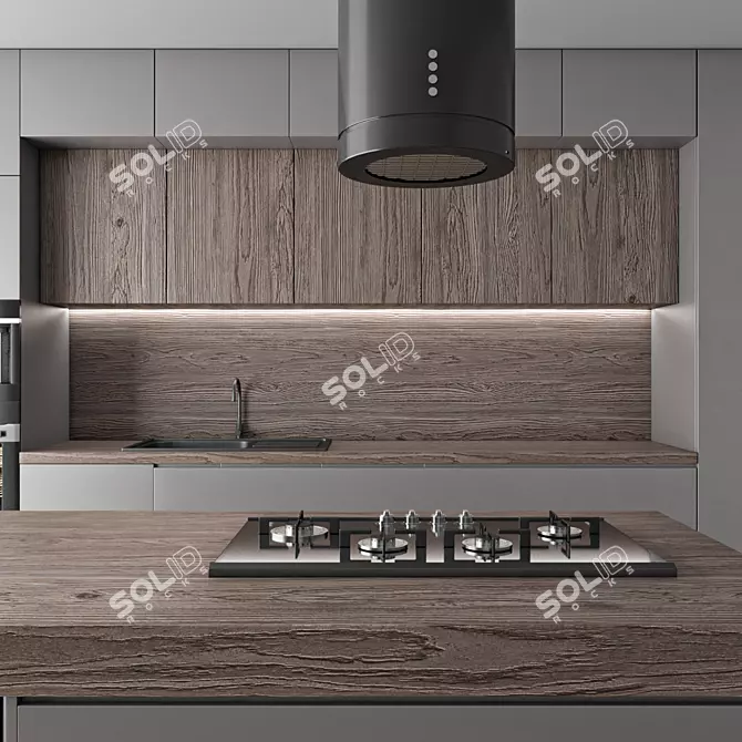 Kitchen Set with High Poly Count 3D model image 4