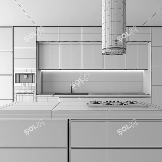 Kitchen Set with High Poly Count 3D model image 5