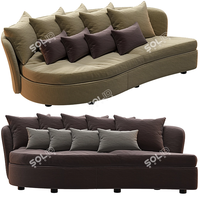 Sicis Bloom Fabric Sofa 3D model image 1