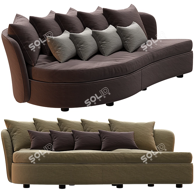 Sicis Bloom Fabric Sofa 3D model image 2