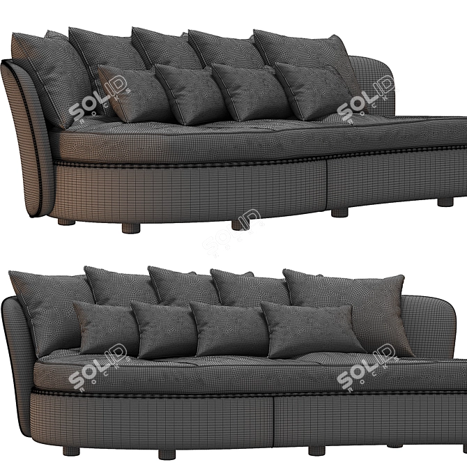 Sicis Bloom Fabric Sofa 3D model image 3