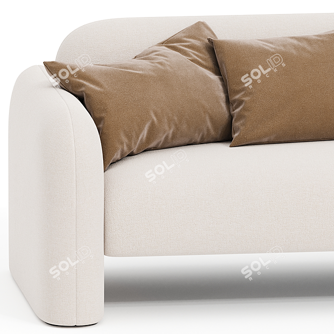 Elegant Niles Sofa: Steel Perfection 3D model image 3