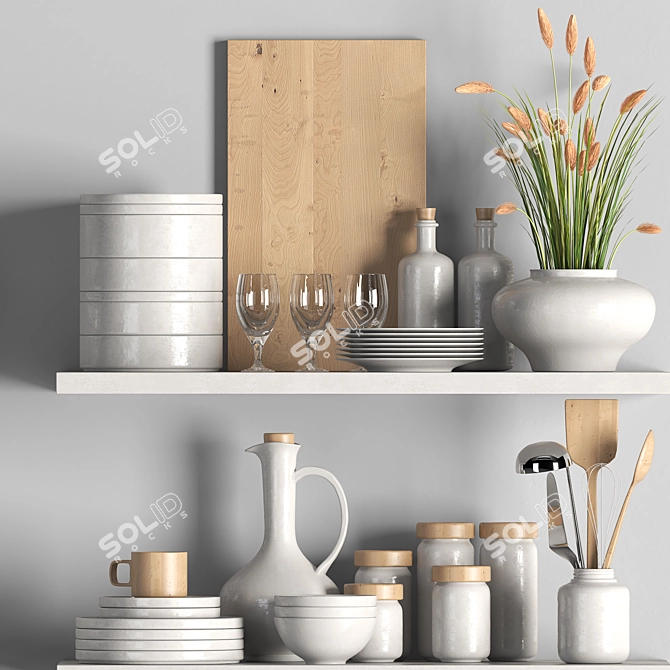 Modern Kitchen Set 2015 3D model image 2