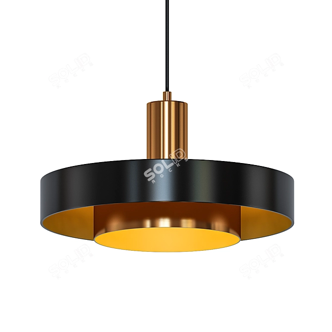 Retro Danish Copper Pendant Light 3D model image 1